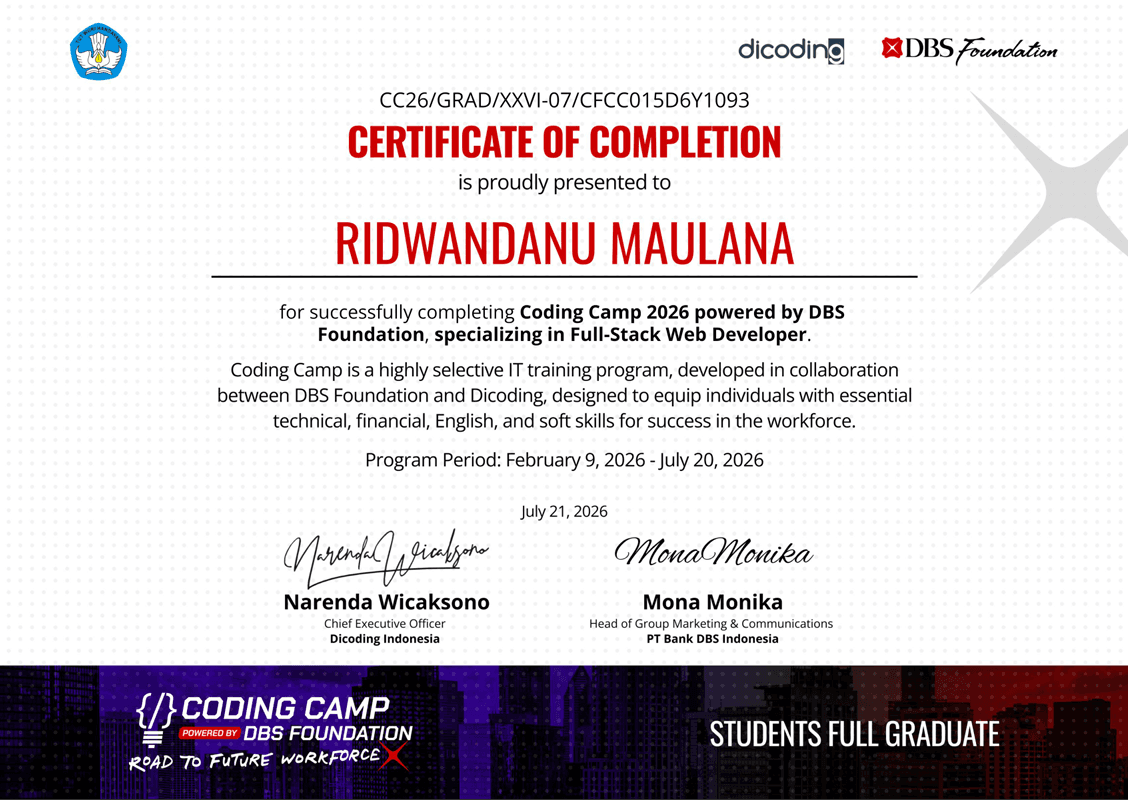 Coding Camp 2026 Certificate