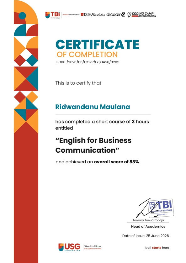 Coding Camp 2026 English Certificate